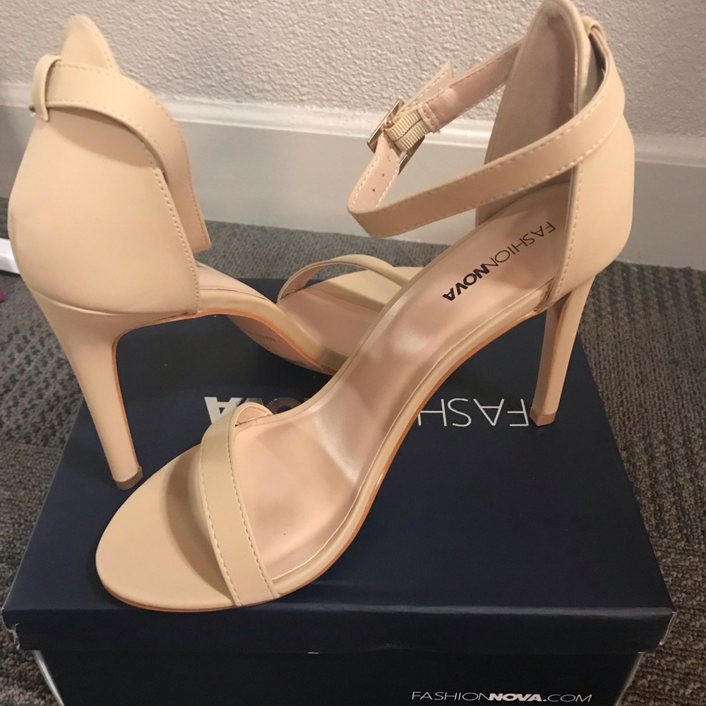 FashionNova Suede Nude Heels